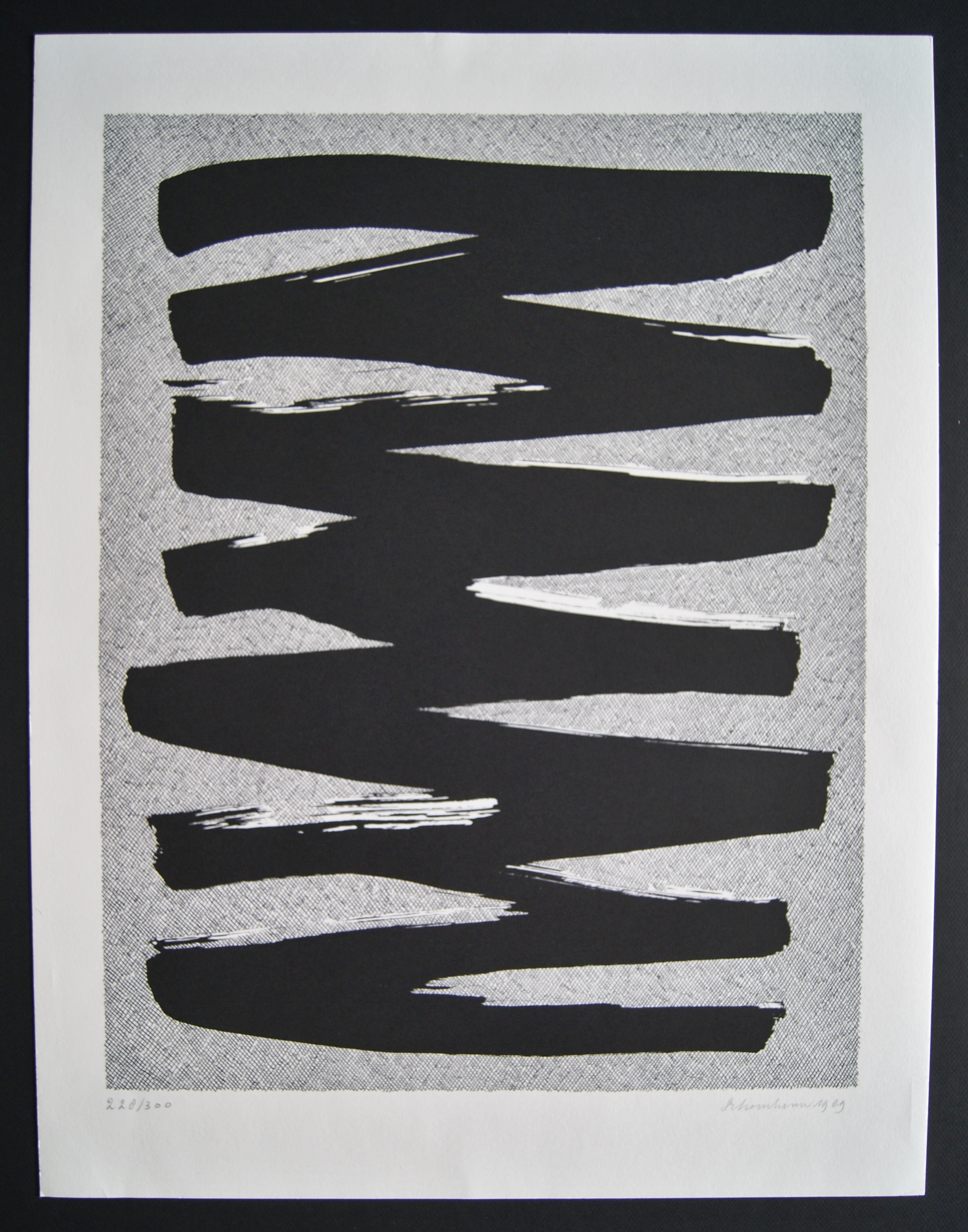 Jan Schoonhoven - abstracte zeefdruk - 1989 - ZERO verkocht voor € 675!