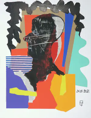 Philip Vencken - Collage op papier, Lot van vier werken kopen? Bied vanaf 70!
