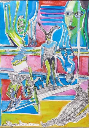 Joe Wols - Aquarel met pentekening, Die Kläge der Kaiserin kopen? Bied vanaf 1!