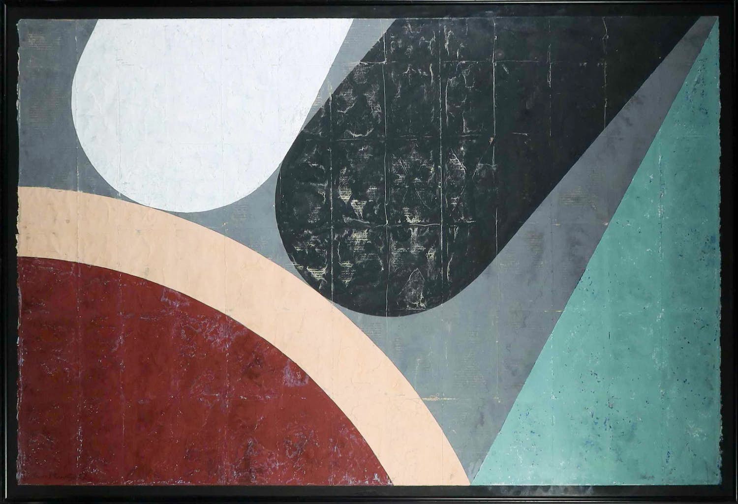 Henri Plaat - Gouache, Abstracte compositie - Ingelijst (Groot) kopen? Bied vanaf 120!