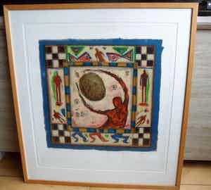 Eric Toebosch - Zeefdruk, 2000, 'Over het mysterie van de gouden ballen' verkocht voor € 60!