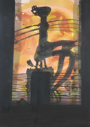 Arne-Bernd Rhaue - Aquarel, Abstracte compositie - Ingelijst (Groot) kopen? Bied vanaf 1!