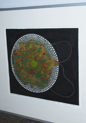 Harry van Kruiningen - epreuve d'artist - ets met reliëf - vrijkomende cel uit een zygote kopen? Bied vanaf 75!