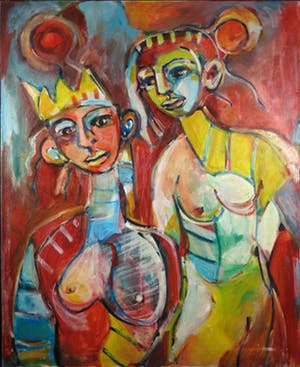 Christine Spierings - Olieverf op doek, z.t. Figuren (Groot) kopen? Bied vanaf 90!