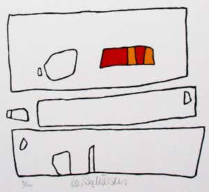 Cees Andriessen - linosnede: Bollewop - 1974 verkocht voor € 45!