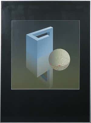 Dirk Huizer - Zeefdruk, Met het oog op de werkelijkheid - Ingelijst verkocht voor € 35!