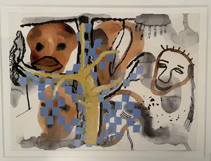 Elizabeth de Vaal - Gemengde techniek op papier - zonder titel kopen? Bied vanaf 50!