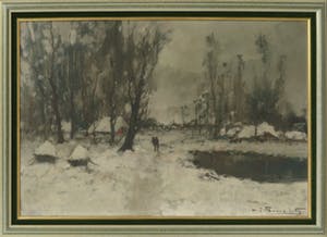 Henri Joseph Pauwels - Olieverf op doek, Sneeuwlandschap kopen? Bied vanaf 100!