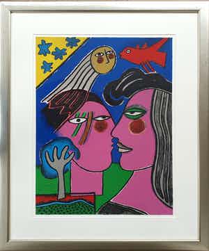 Corneille - Sous le ciel et etoile - Ingelijst verkocht voor € 280!