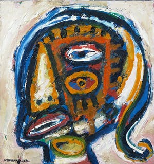 Henk Vierveijzer - Olieverf op doek, Z.T. Portret - Ingelijst kopen? Bied vanaf 300!