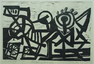 Frits Vanen - 4x Houtsnede , Holland Festival en Theater – 1961 – oplage 15 ex. kopen? Bied vanaf 50!