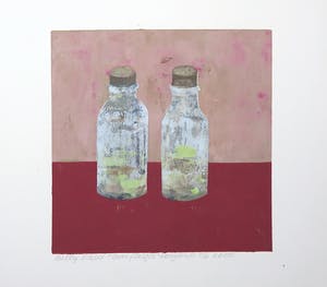 Betty Scheer - Linosnede, Twee flesjes kopen? Bied vanaf 35!