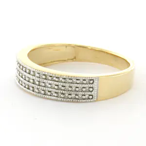 14k bicolour gouden ring bezet met single cut diamant tot. 0.20ct – F/G – VS/SI kopen? Bied vanaf 450!