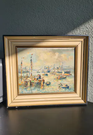 Evert Moll - Evert Moll: Gezicht op de Rotterdamse Haven kaufen? Bieten Sie von 750!