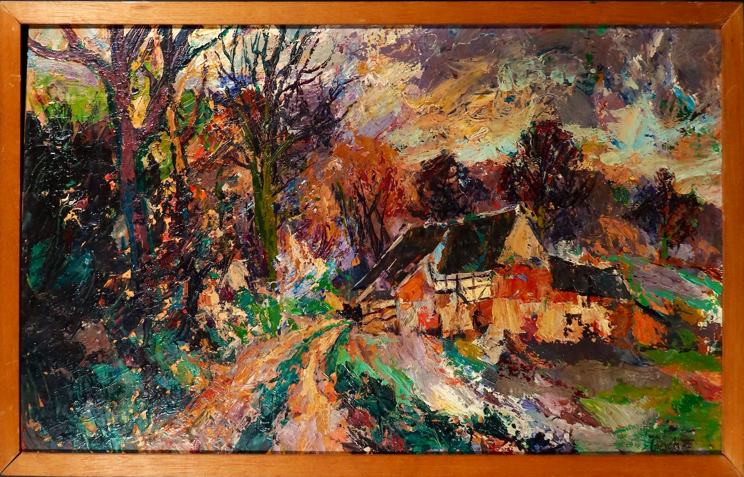 Jan Laeven - Olieverf op paneel, Hoeve Cottessen - Ingelijst verkocht voor € 150!