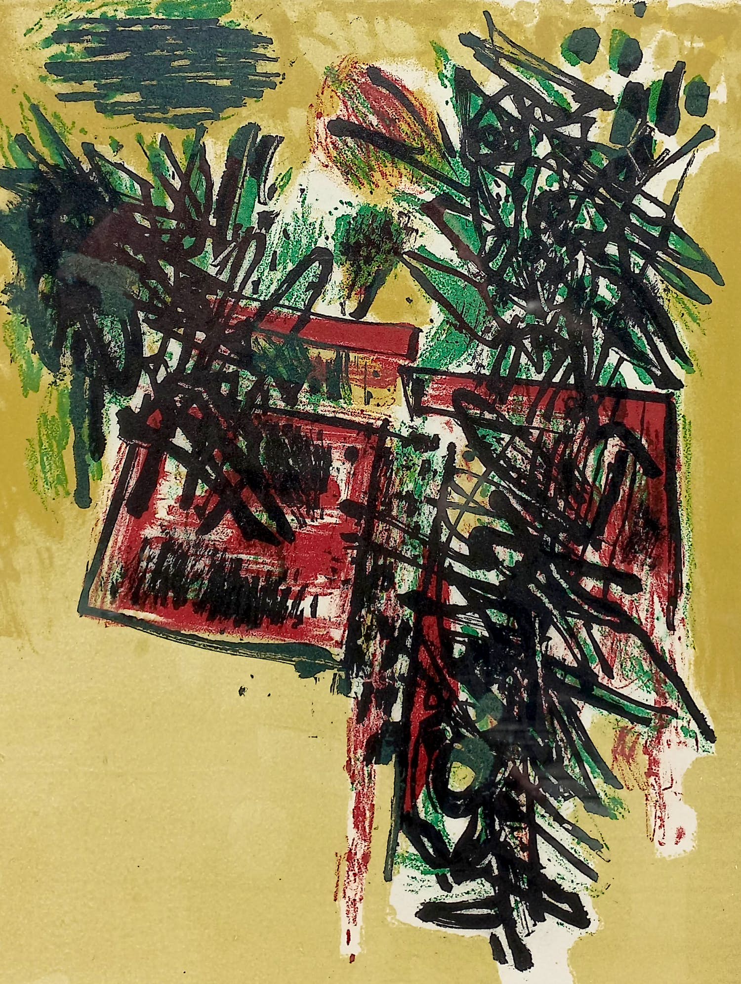 Corneille - Vol d’oiseaux au printemps, litho (mooi ingelijst) verkocht voor € 395!