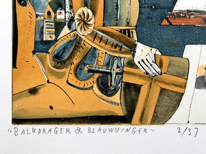 Stanislaw Wejman - ets/aquatint - 'Balkdrager & blauwvinger' - 1992 kopen? Bied vanaf 100!