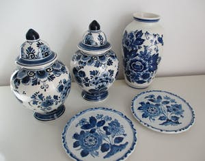 Potterie Oud Delft - 5 potterie objecten kopen? Bied vanaf 35!