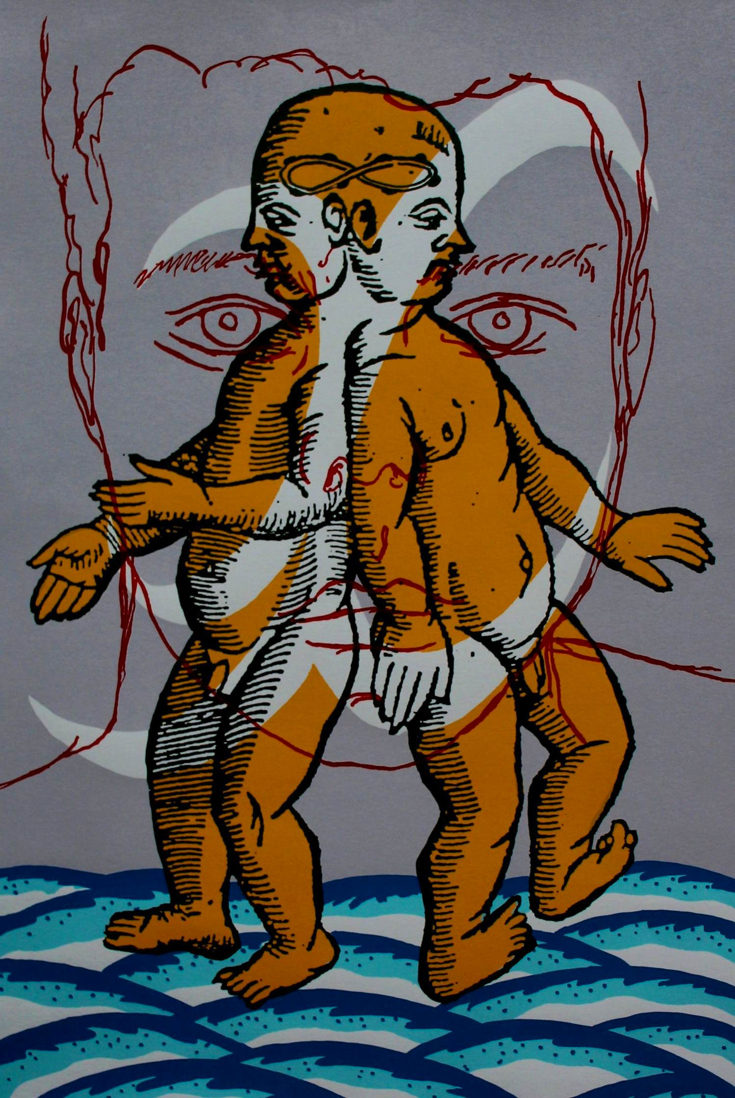 Jan Rothuizen - Zeefdruk: een siamese tweeling - 1992 kopen? Bied vanaf 49!