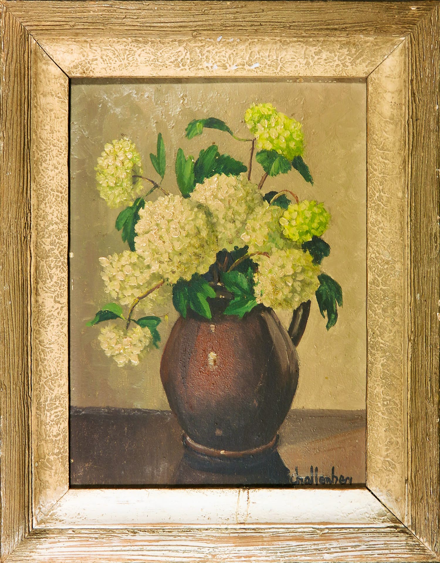 Niet of onleesbaar gesigneerd - Olieverf op paneel, Bloemstilleven - Ingelijst kopen? Bied vanaf 1!