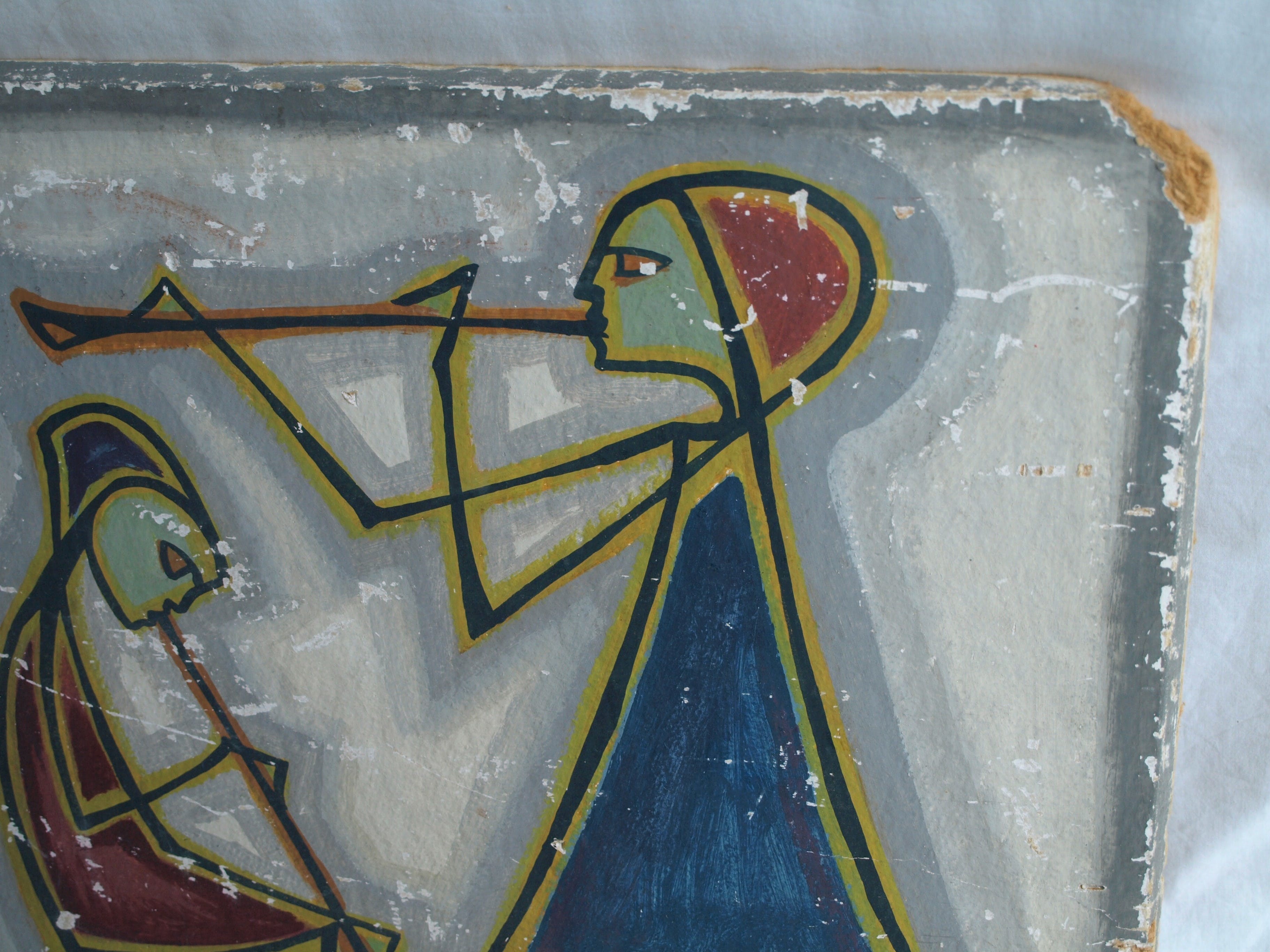 Klaas Pijlman - 2 werken – Muzikanten – acrylverf en goudverf - 1965 kopen? Bied vanaf 35!