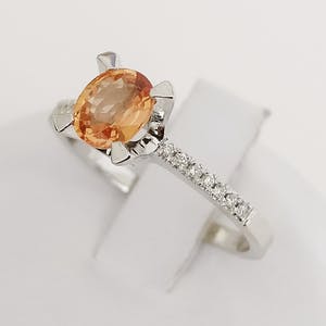 White gold - Ring - 0.78 ct Sapphire - Diamond kopen? Bied vanaf 370!