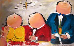 Theo Broeren - Acryl op doek, Aanzoek (Zeer Groot) verkocht voor € 1!