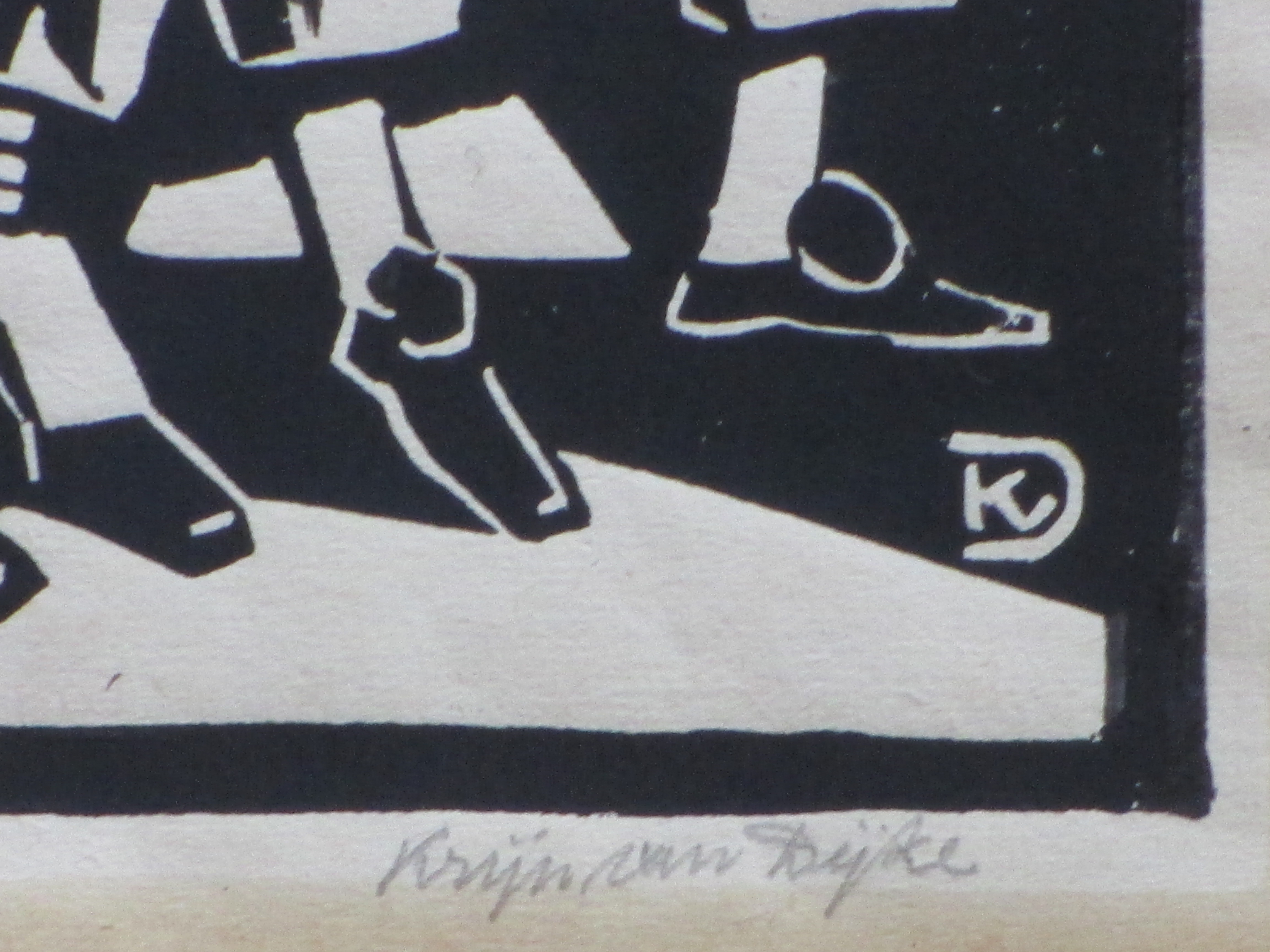 Krijn van Dijke - Op de pisterand - Houtsnede kopen? Bied vanaf 20!