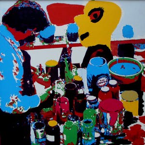 Karel Appel - Kleuren zeefdruk: het gele hoofd - 1977 kopen? Bied vanaf 250!