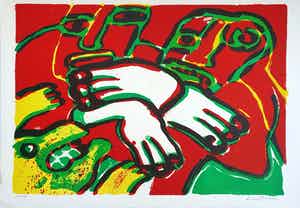 Bengt Lindstrom - Litho: 'Le grande fete' verkocht voor € 220!