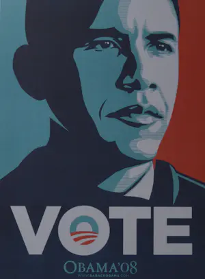 Buy Shepard Fairey - Poster - Obama: Vote '08 - 2008? Bid from 1!