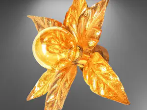 Willy Daro - Wandlampe Messing vergoldet Blumenform für Massive 1970er Jahre kopen? Bied vanaf 120!