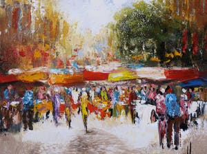 Henry Brand - Olieverf op doek, Stadsgezicht II - Ingelijst kopen? Bied vanaf 50!