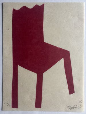 Klaas Gubbels - houtdruk ‘La Chaise’ - 2000 - oplage X kopen? Bied vanaf 225!