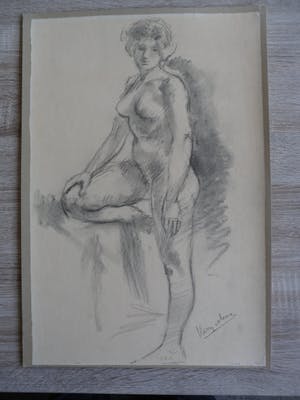 Harry Maas - Potloodtekening . Vrouwelijk naakt. kopen? Bied vanaf 70!