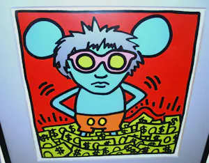 Death NYC - Kate Moss $ Green + Keith Haring's Andy Mouse : 2 zeefdrukken kopen? Bied vanaf 175!