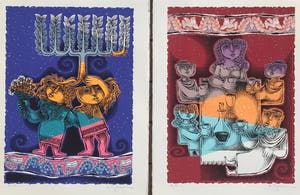 Pinchas Shaar - Lot van 2 Kleurenlitho's - "Jewish Holidays" - AP - Gesigneerd kopen? Bied vanaf 45!