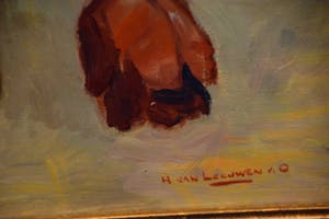 Henk van Leeuwen - Stilleven met tulpen - olieverf op hardboard kopen? Bied vanaf 100!