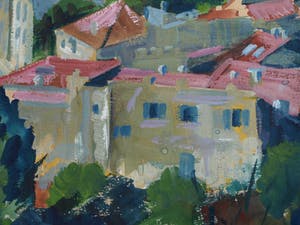 Ton Smit - Gouache , Stadsgezicht – gesigneerd & ingelijst – 1952 kopen? Bied vanaf 40!