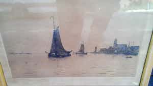 Carel Nicolaas Storm van 's-Gravesande - Oude Maas bij Dorrdrecht verkocht voor € 35!