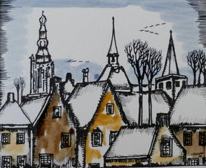 Toon Tieland - met de hand ingekleurde litho - 1980 kopen? Bied vanaf 45!