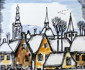 Toon Tieland - met de hand ingekleurde litho - 1980 verkocht voor € 45!