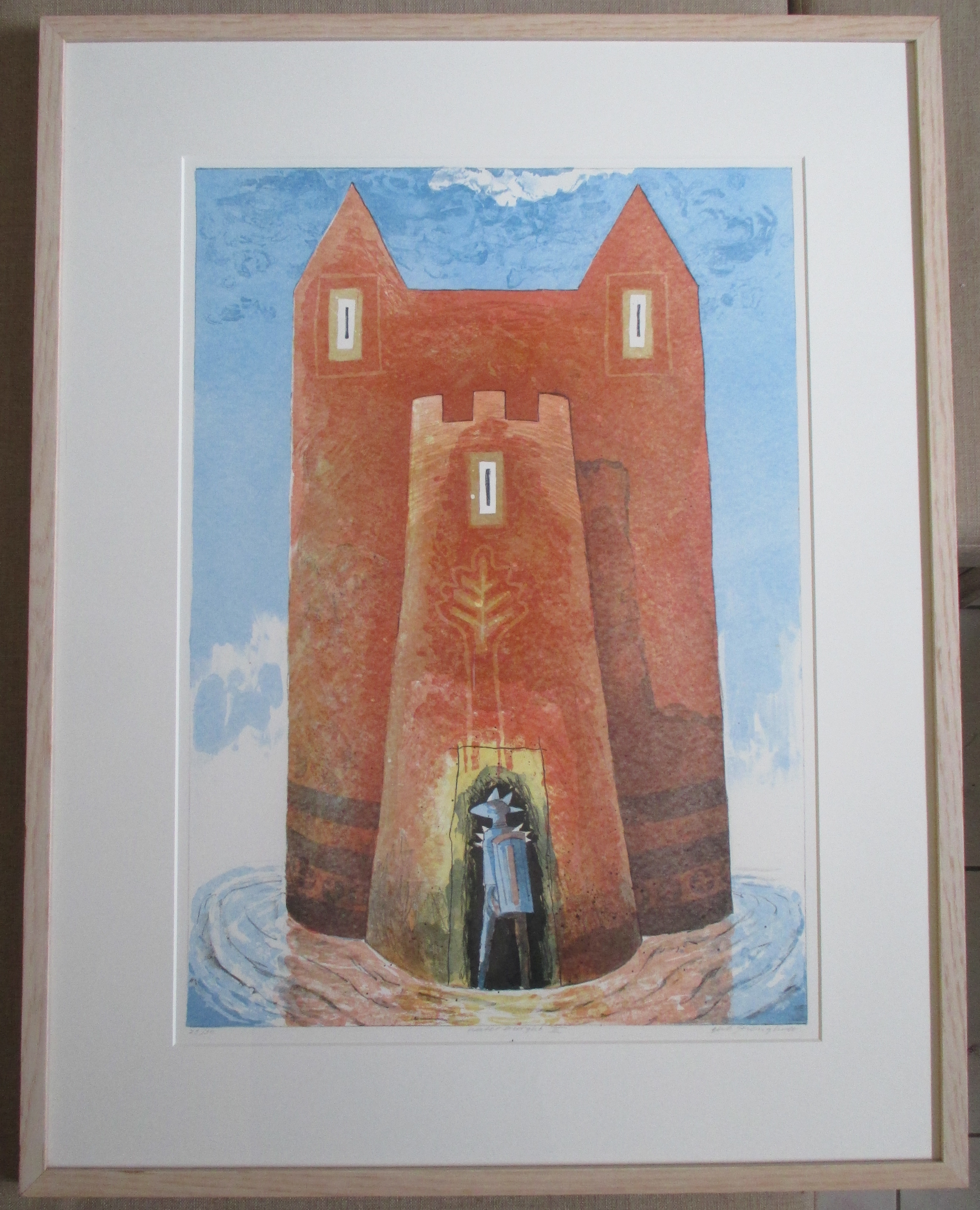 Gert Strengholt - grote ingelijste litho 'Water Burght III'' in Barth lijst kopen? Bied vanaf 55!