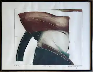 Dana Andreev - Kleurenets: 'Portret en profil' (1989) - Ingelijst kopen? Bied vanaf 85!