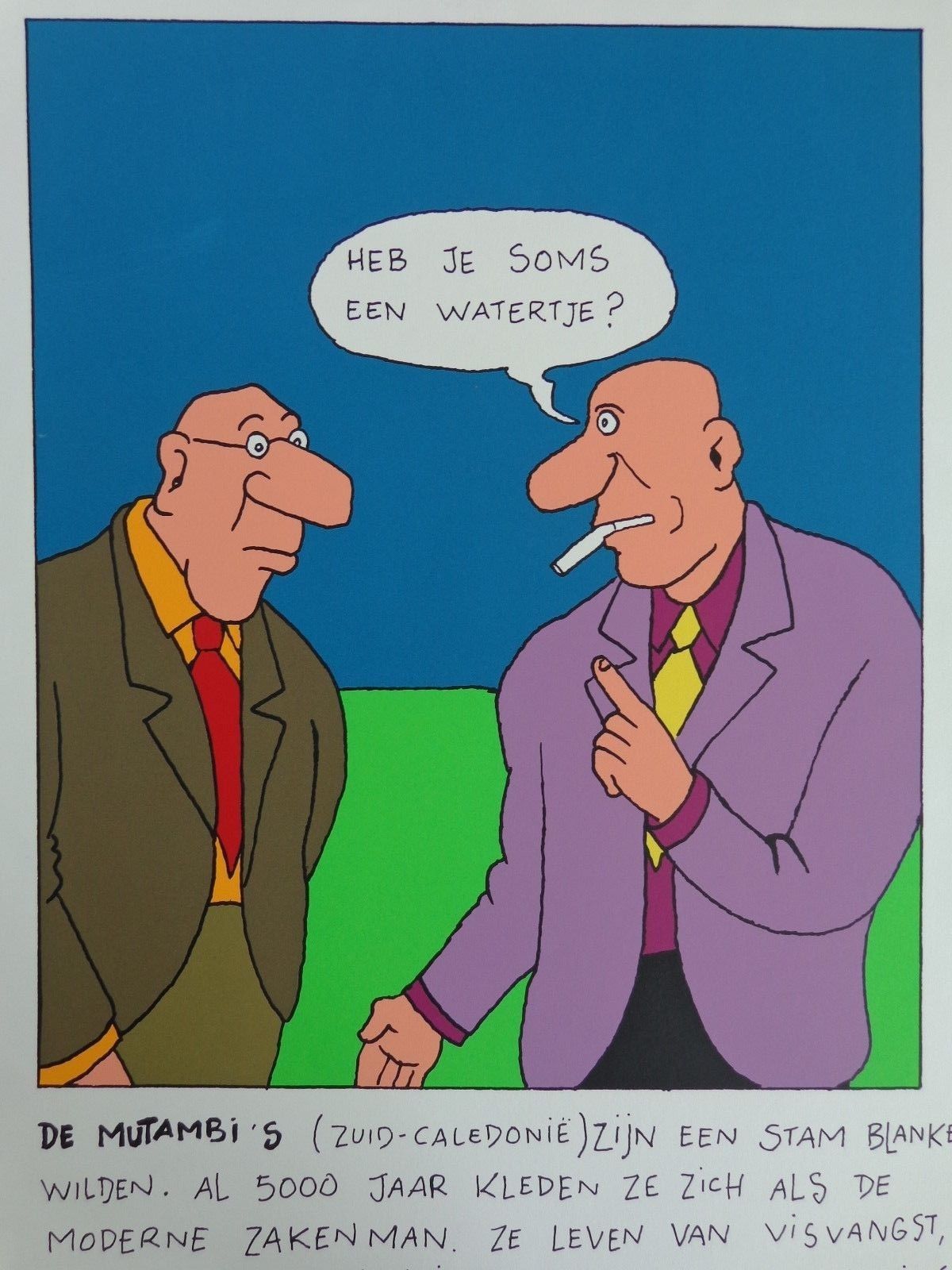 Kamagurka - FIGURATIE / KLEURZEEFDRUK / 71x51cm / SIG verkocht voor € 175!