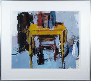 Kees Hak - Gouache op papier, Zonder titel - Ingelijst verkocht voor € 20!