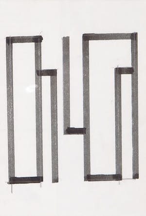 Siep van den Berg - Lot van drie abstracte composities - Ingelijst kopen? Bied vanaf 1!