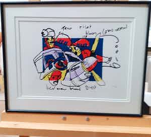 Herman Brood - Test Pilot blues, mooi gelijst! verkocht voor € 220!