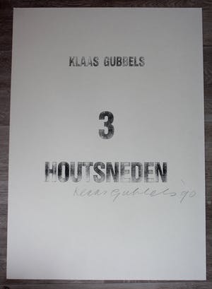 Klaas Gubbels - gesigneerd voorblad: 3 houtsneden - 1990 kopen? Bied vanaf 1!