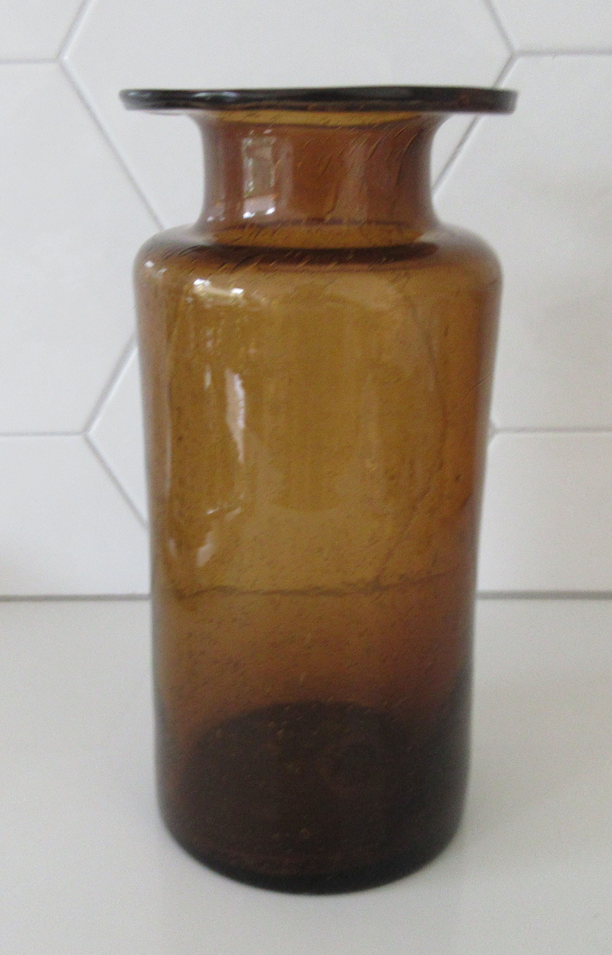 Kosta Boda - Amber glazen bubbel vaas ontwerp Erik Hoglund kopen? Bied vanaf 1!